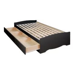 3 Drawers Mate's Twin Xl Platform Storage Bed Black - Prepac