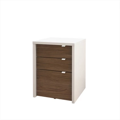 3pc Liber T Home Office Set White/Walnut - Nexera - Image 3