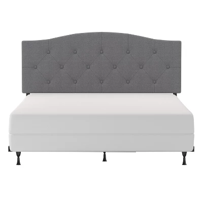 Full/Queen Provence Upholstered Arch Adjustable Tufted Headboard With Frame Glacier Gray Fabric - Hillsdale Furniture - Image 3