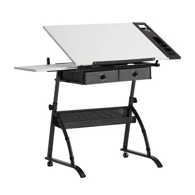 Core Drawing Table And Stool Set Charcoal Black/White - Studio Designs - Image 9
