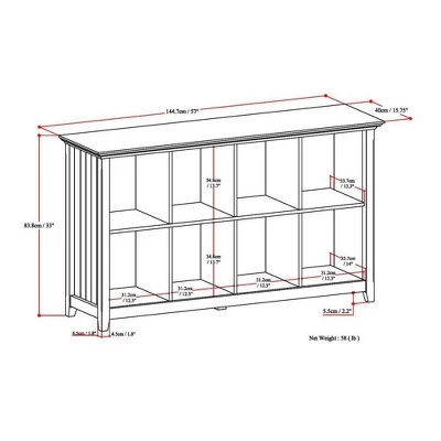 Normandy 8 Cube Storage Sofa Table - Wyndenhall - Image 6