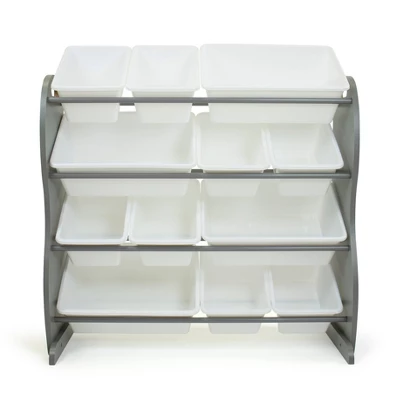 Inspire Contour Toy Storage Organizer With 12 Storage Bins Gray/White - Humble Crew