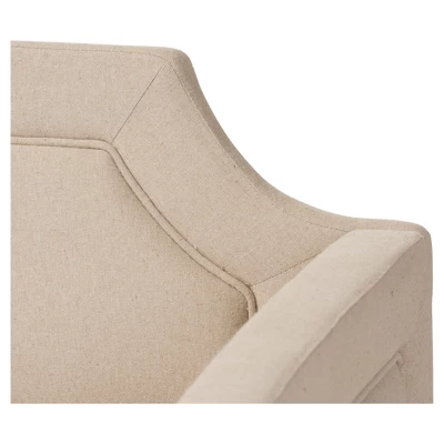 Parkson Modern And Contemporary Linen Fabric Curved Notched Corners Sofa Daybed With Roll - Out Trundle Guest Bed - Twin - Baxton Studio - Image 2