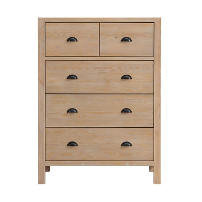 Arden 5 Drawer Wood Chest Light Driftwood - Alaterre Furniture - Image 2