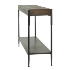 Industrial Metal Console Table Dark Brown - Olivia & May