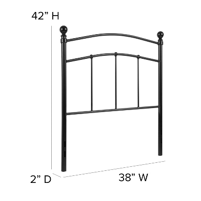 Merrick Lane Metal Headboard Contemporary Arched Headboard With Adjustable Rail Slots - Image 8