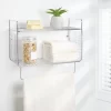 MDesign 2 Tier Storage Organizer Bath Shelf With Towel Bar, Wall Mount