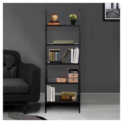 72" Shelf Ladder Bookcase - Flora Home - Image 4