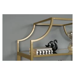 71" International Luxury Bookshelf Satin Gold Finish - Sauder