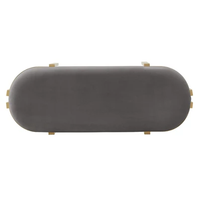 Lepape Upholstered Bench Gray Velvet - Inspire Q - Image 6