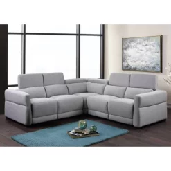 Isla Power Recliner Sectional Light Gray - Steve Silver Co.