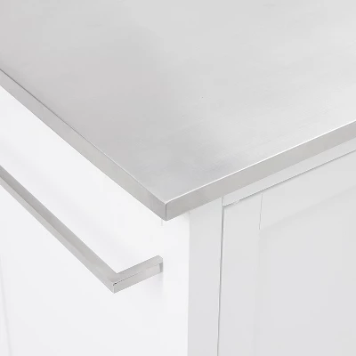 Soren Stainless Steel Top Kitchen Island/Cart Stainless Steel /White - Crosley - Image 14