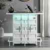 Locust Bar Table With Seven Color LED Strip White - HOMES: Inside + Out