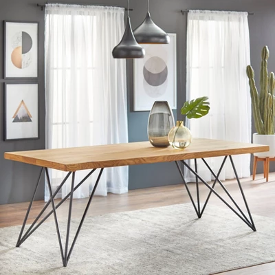 Phyllis Dining Table Natural/Black - Lifestorey - Image 2
