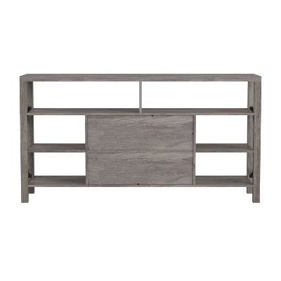 Emma And Oliver Modern Rustic Farmhouse Media Console Cabinet With Spacious Open And Closed Storage - Image 7