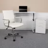 Emma And Oliver Work From Home Kit-Adjustable Desk, LeatherSoft Office Chair, Filing Cabinet