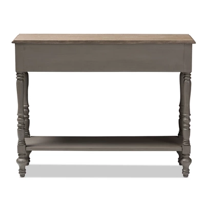 Noemie Country Cottage Farmhouse Finished 2 Drawer Console Table Brown - Baxton Studio - Image 3
